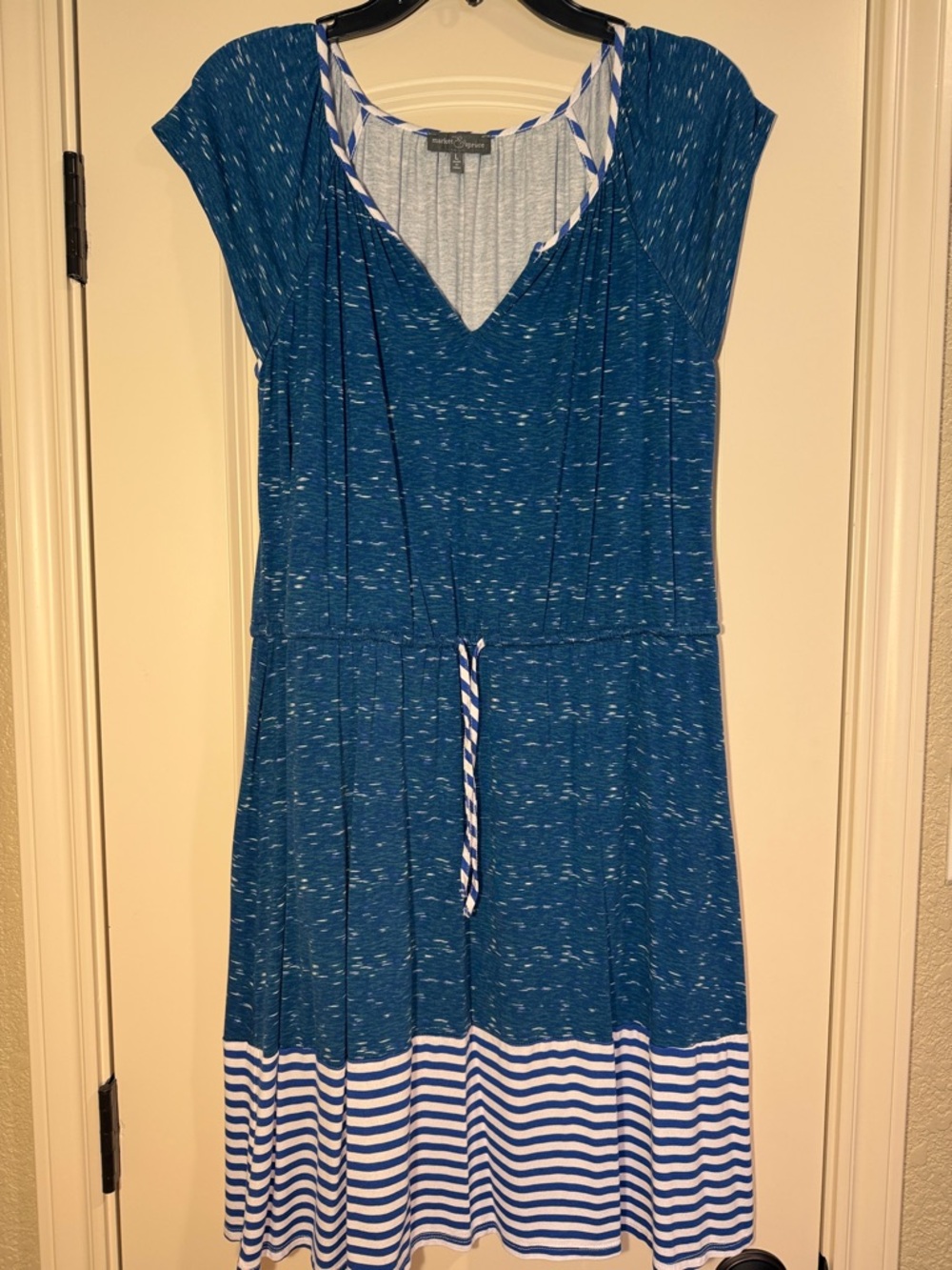 Market & Spruce Blue Striped Midi Dress - Size L